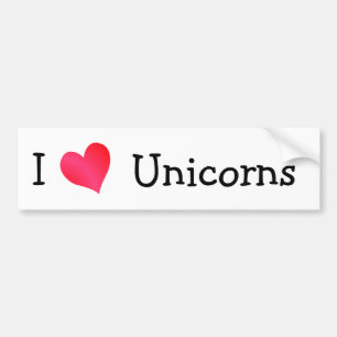 I Love Unicorns Bumpersticker