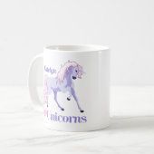I Love Unicorns Cute Paars Personalized Koffiemok (Voorkant links)