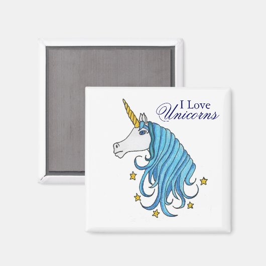 I Love Unicorns Magneet (Voorkant / Achterkant)