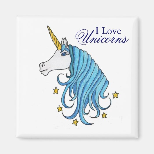 I Love Unicorns Magneet (Voorkant)