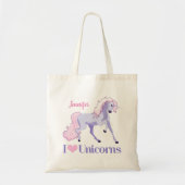 I Love Unicorns  Persoonlijke Unicorn Tote Bag (Voorkant)