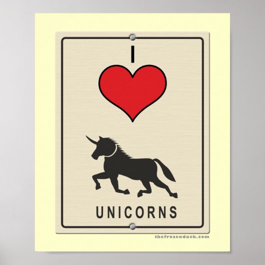 I Love Unicorns Poster (Voorkant)