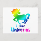 I Love Unicorns Rainbow Design Briefkaart (Voorkant)