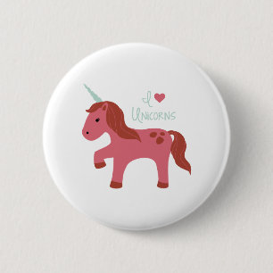 I Love Unicorns Ronde Button 5,7 Cm