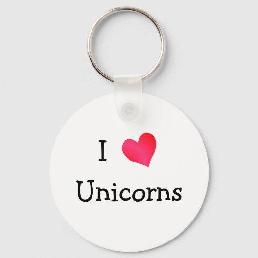 I Love Unicorns Sleutelhanger (Voorkant)