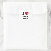 I Love Union Rings Vierkante Sticker (Tas)