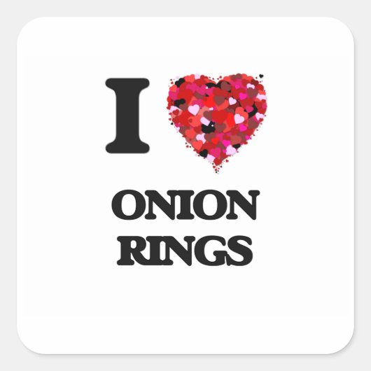 I Love Union Rings Vierkante Sticker (Voorkant)