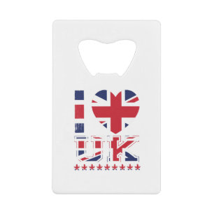 I Love United Kingdom-Verenigd Koninkrijk-England Creditkaart Flessenopener