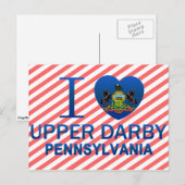 I Love Upper Darby, PA Briefkaart (Voorkant / Achterkant)