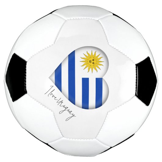 I Love Uruguay Flag Colors Heart Voetbal (Gedraaid)