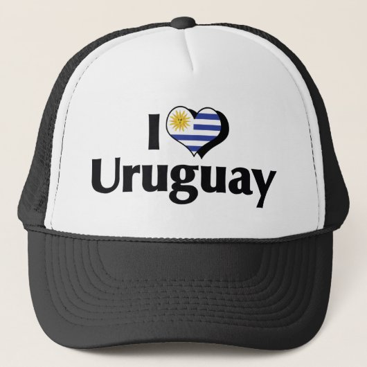 I Love Uruguay Flag Trucker Pet (Voorkant)