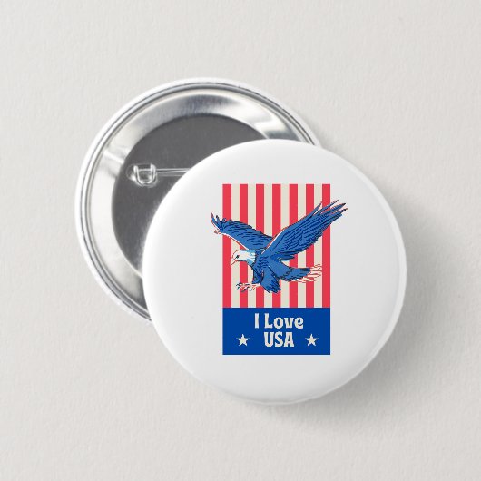 "I Love USA" Eagle Flag Design Ronde Button 5,7 Cm (Voorkant /achterkant)