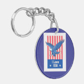 "I Love USA" Eagle Flag Design Sleutelhanger (Voorkant Links)