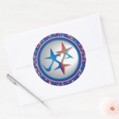 I LOVE USA/EEUU FLAG/STARS/FLAG BY MASANSER PIXEL RONDE STICKER (Envelop)