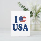 I Love USA Heart Design Briefkaart (Staand voorkant)