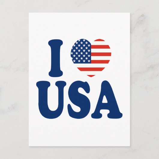 I Love USA Heart Design Briefkaart (Voorkant)
