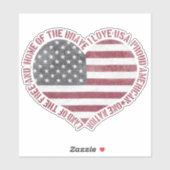  I Love USA Heart Sticker (Vel)
