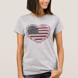  I Love USA Heart T-shirt