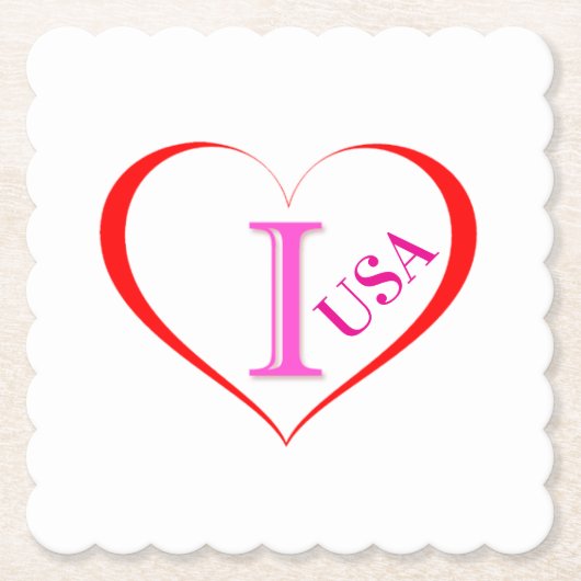 I Love USA Kartonnen Onderzetters (Voorkant)