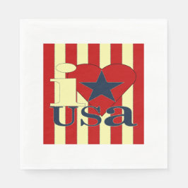 I Love USA Party Napkins Servetten