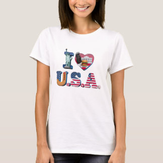 🇺🇸 "I Love USA" Patriottisch T-shirt ❤️👕