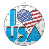 I Love USA Retro 80s Dartbord (Voorkant)