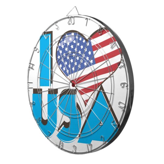 I Love USA Retro 80s Dartbord (Voorkant Rechts)