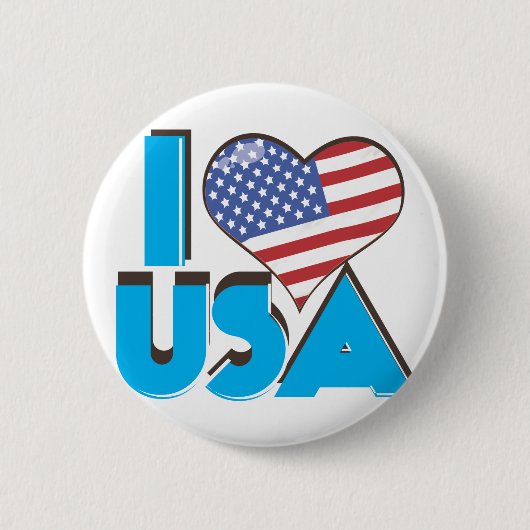 I Love USA Retro 80s Ronde Button 5,7 Cm (Voorkant)