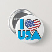 I Love USA Retro 80s Ronde Button 5,7 Cm (Voorkant /achterkant)