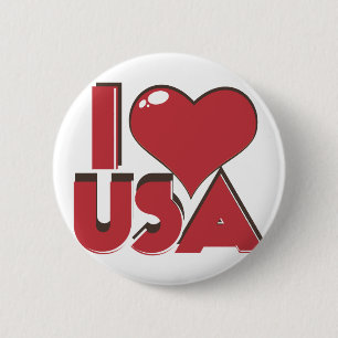 I Love USA Retro 80s Ronde Button 5,7 Cm
