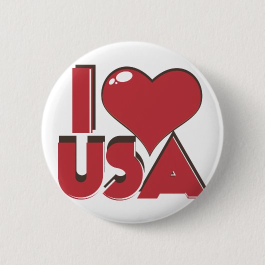 I Love USA Retro 80s Ronde Button 5,7 Cm (Voorkant)