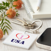 I Love USA Sleutelhanger (Voorkant Rechts)