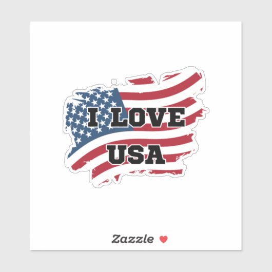 I Love USA Sticker (Vel)