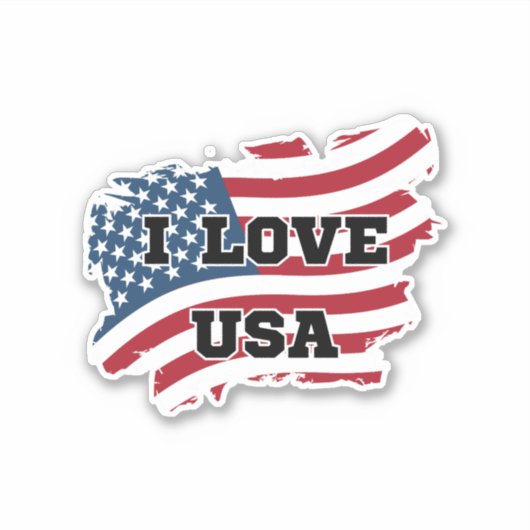 I Love USA Sticker (Voorkant)