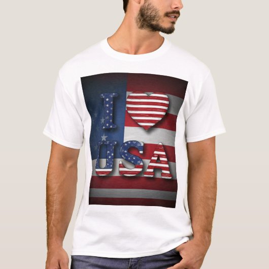 I Love USA T-shirt – Show Your American Pride (Voorkant)