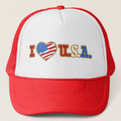 I Love USA Trucker Hat Trucker Pet (Voorkant)