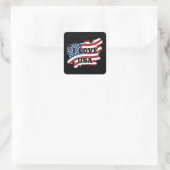 I Love USA Vierkante Sticker (Tas)