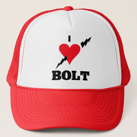 I Love (Usain)BOLT Trucker Pet (Voorkant)