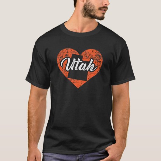 I Love Utah, Funny Cute State Pride Heart Gift T-shirt (Voorkant)