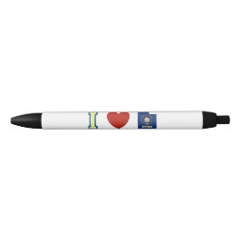 I Love Utah with Heart and State Shaped Flag Zwarte Inkt Pen