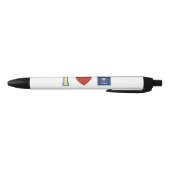 I Love Utah with Heart and State Shaped Flag Zwarte Inkt Pen (Bodem)