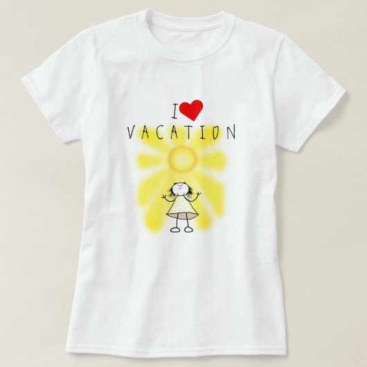 I Love Vacation T-Shirt Sunshine Girl (Design voorkant)