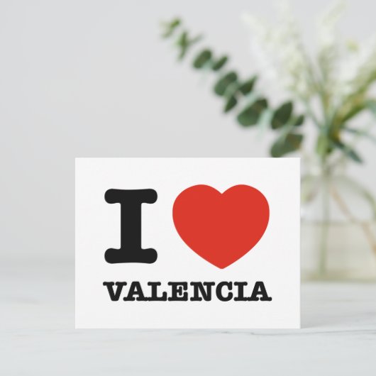 I Love Valencia Briefkaart (Staand voorkant)
