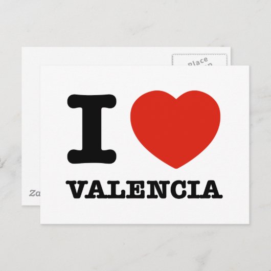 I Love Valencia Briefkaart (Voorkant / Achterkant)