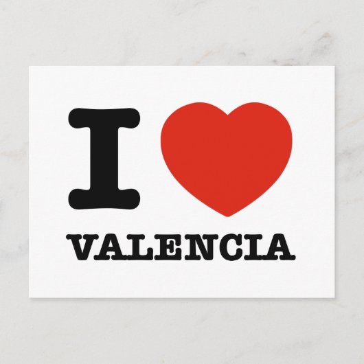 I Love Valencia Briefkaart (Voorkant)