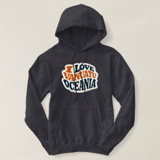 I Love Vanuatu Oceania, Sticker Retro Hoodie