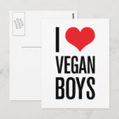 I Love Vegan Boys Briefkaart (Voorkant / Achterkant)