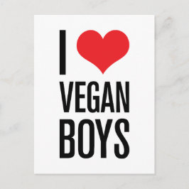 I Love Vegan Boys Briefkaart