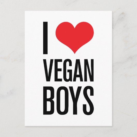 I Love Vegan Boys Briefkaart (Voorkant)