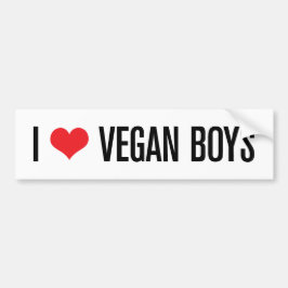 I Love Vegan Boys Bumpersticker